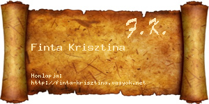 Finta Krisztina névjegykártya